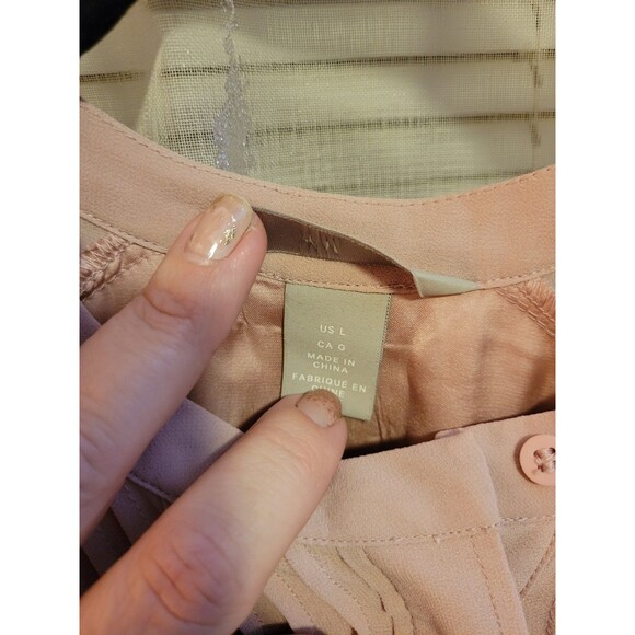 Large H&M Pintuck Pleated Dress Pink Blush Preppy Flutter Swiftie Taylor Raglan - Picture 8 of 9